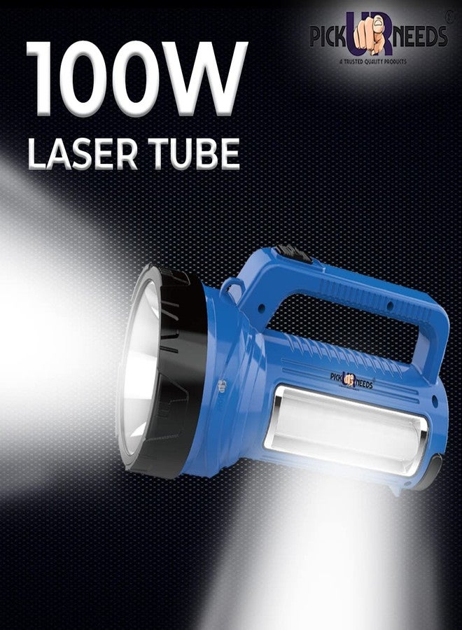 Pick Ur Needs Long Range Emergency Search Torch Light Rechargeable 100W with Side LED Tube Lights - Image 3